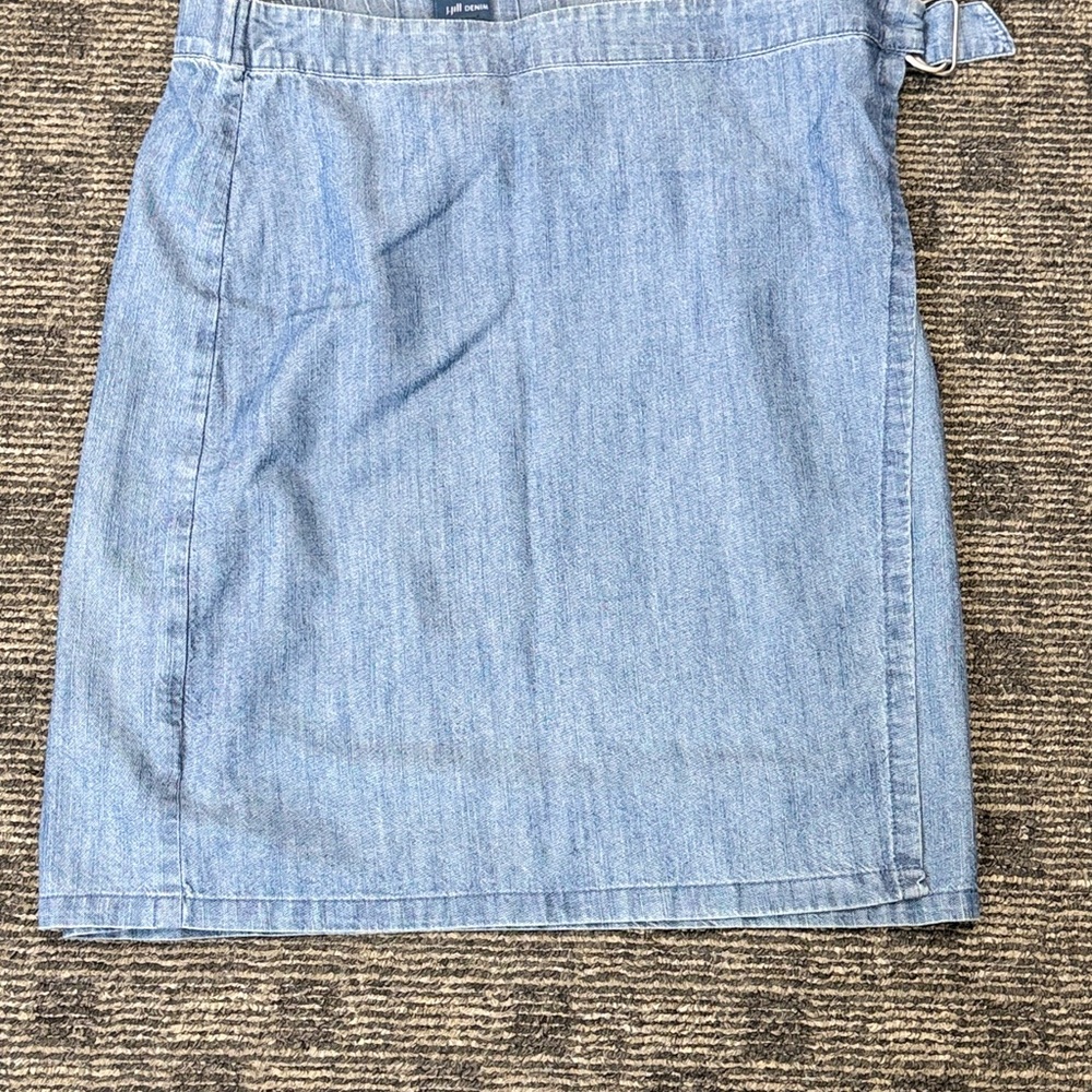 J. Jill Light Blue Denim Wrap Skirt